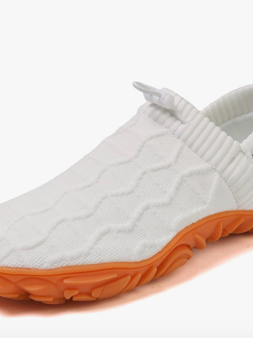 White Slip-On Knit Sneakers / Water Shoes
